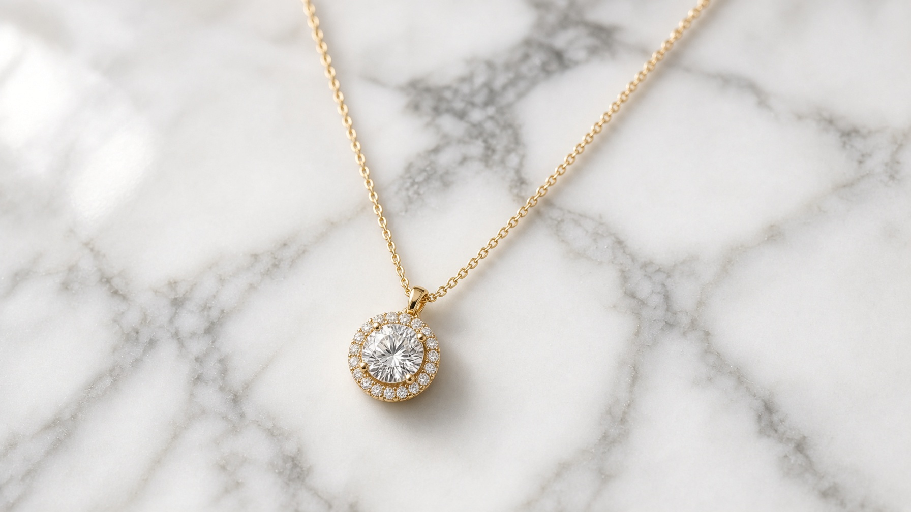 Diamond pendant on marble